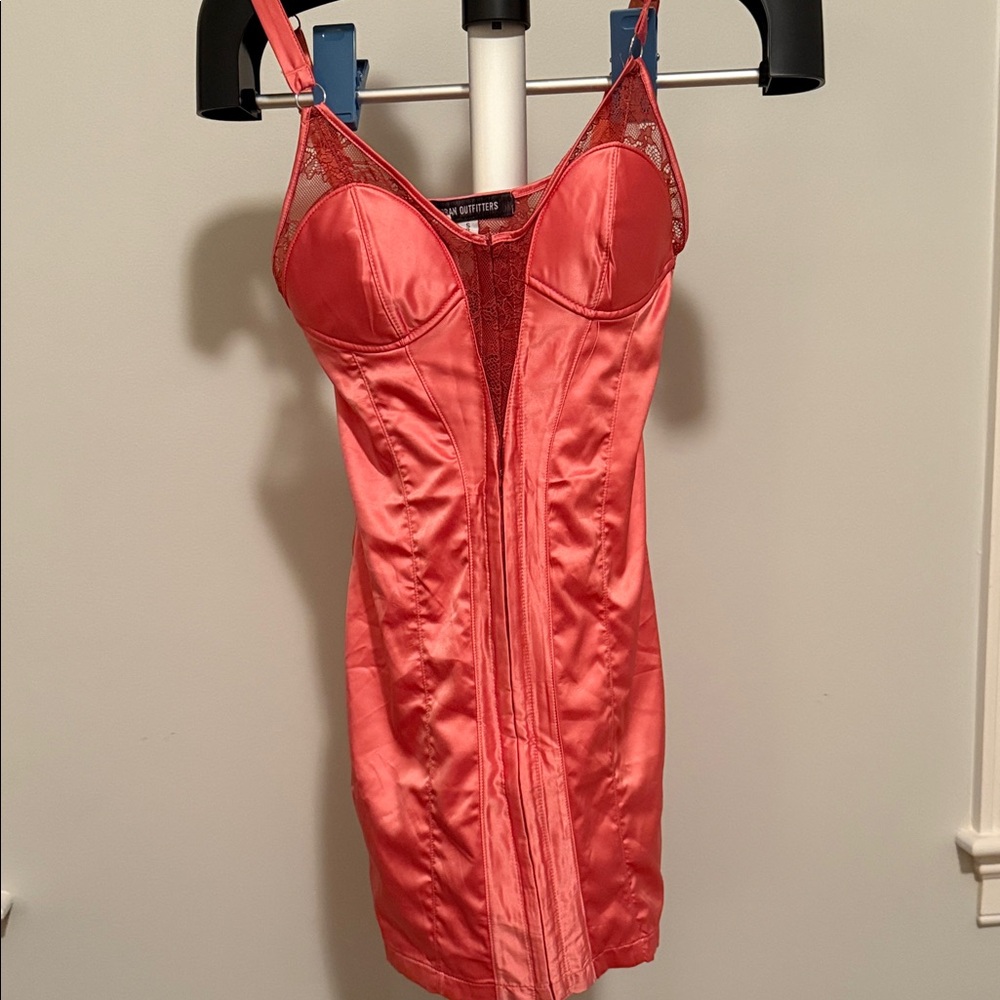 urban outfitters - Satin Coral Slip Dress